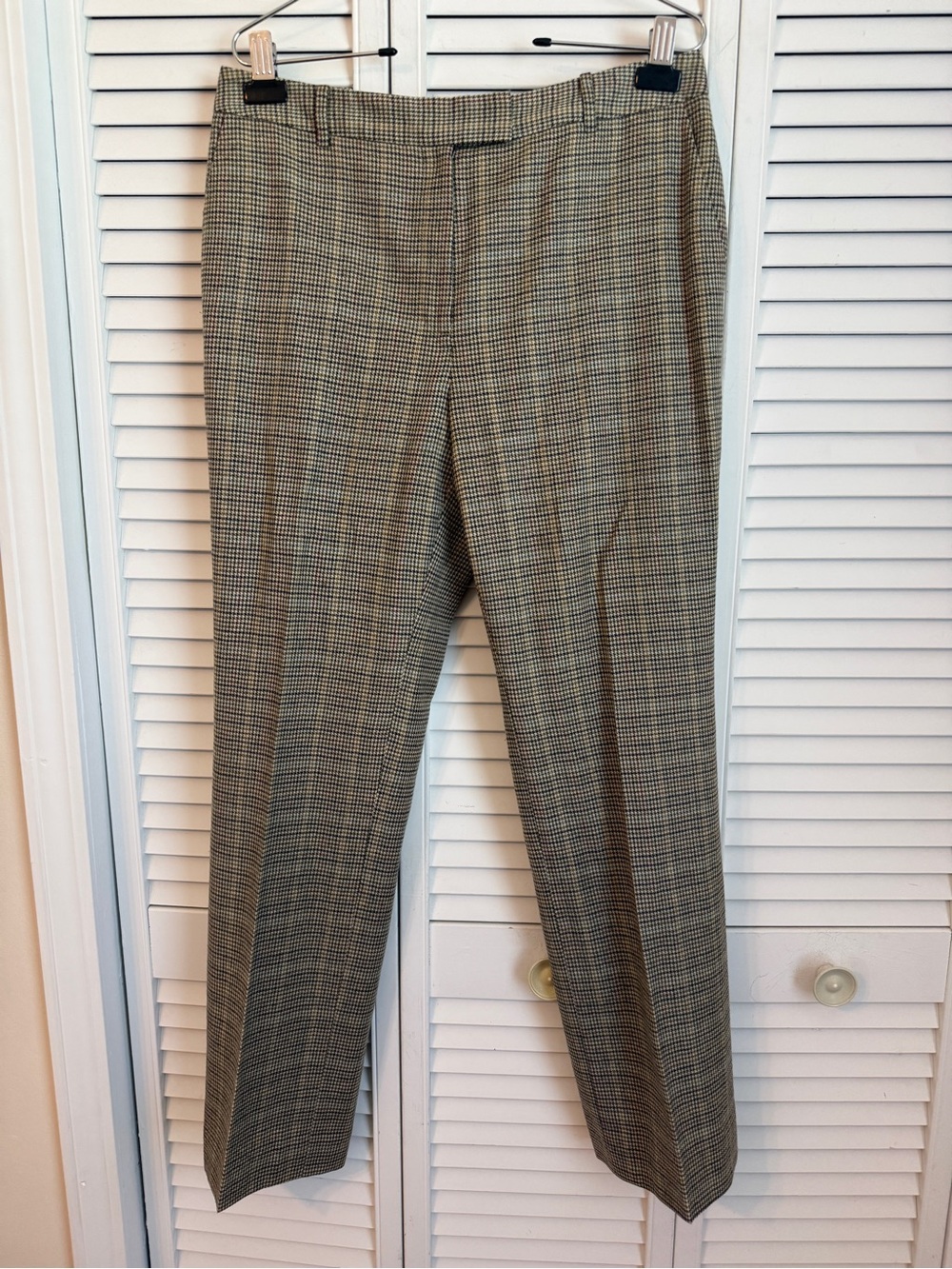 Brooks Brothers Women’s Wool Houndstooth Pleated Pants Size 12 Heritage Preppy